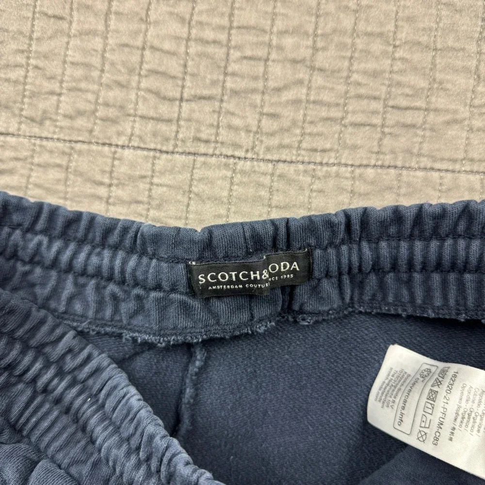 Scotch & Soda Men Large Jogger Sweatpants Navy Blue Organic Cotton Casual Lounge